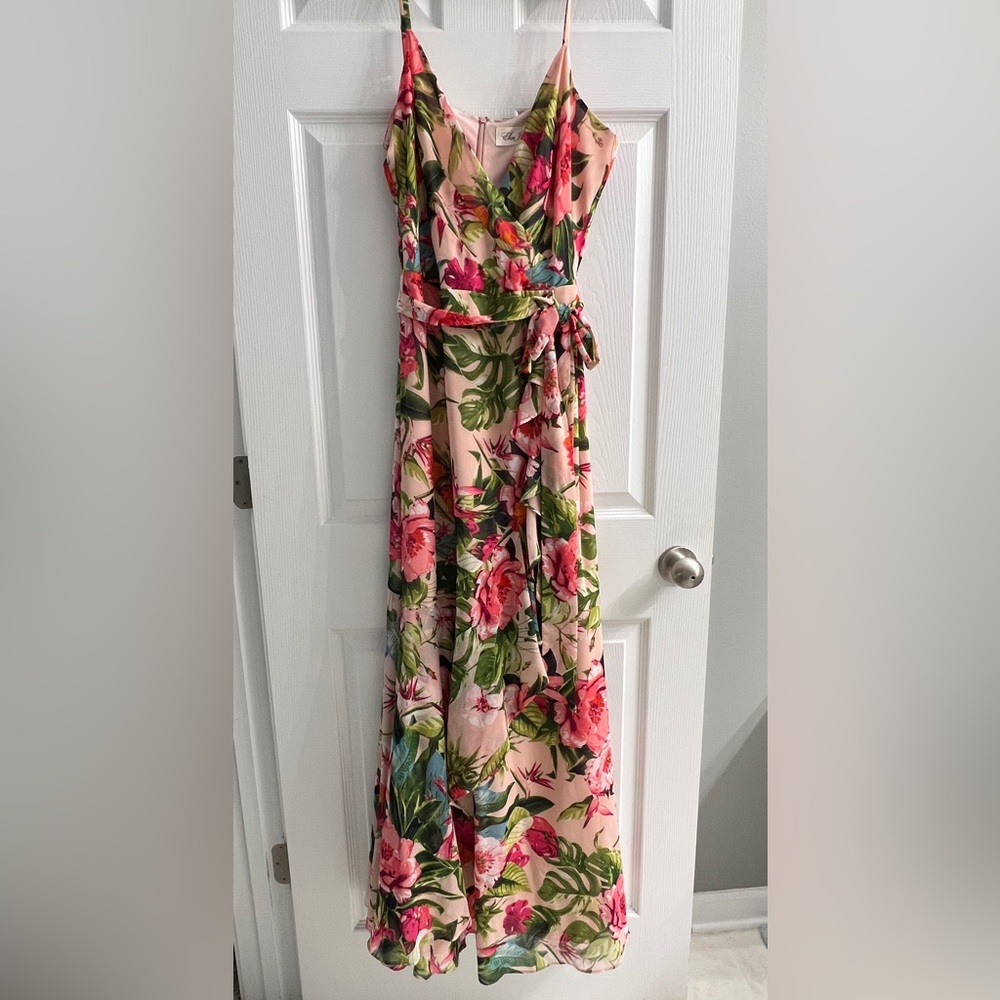 Eliza J Tropical Floral Print Maxi Dress